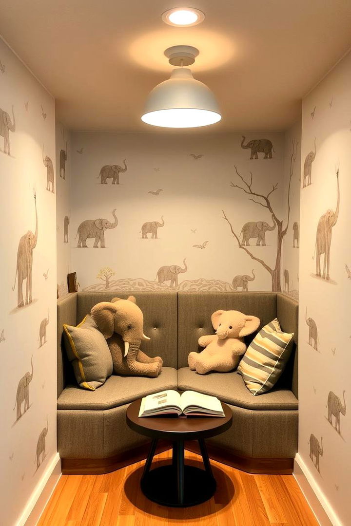 Storybook Reading Nook - 22 Elephant Nursery Ideas