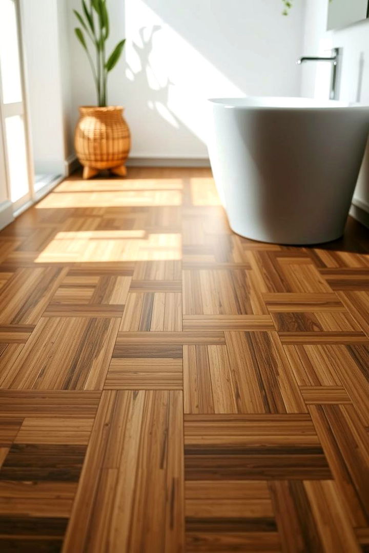 Strand Woven Bamboo Style - 22 Ideas for Wood Floors in Bathrooms