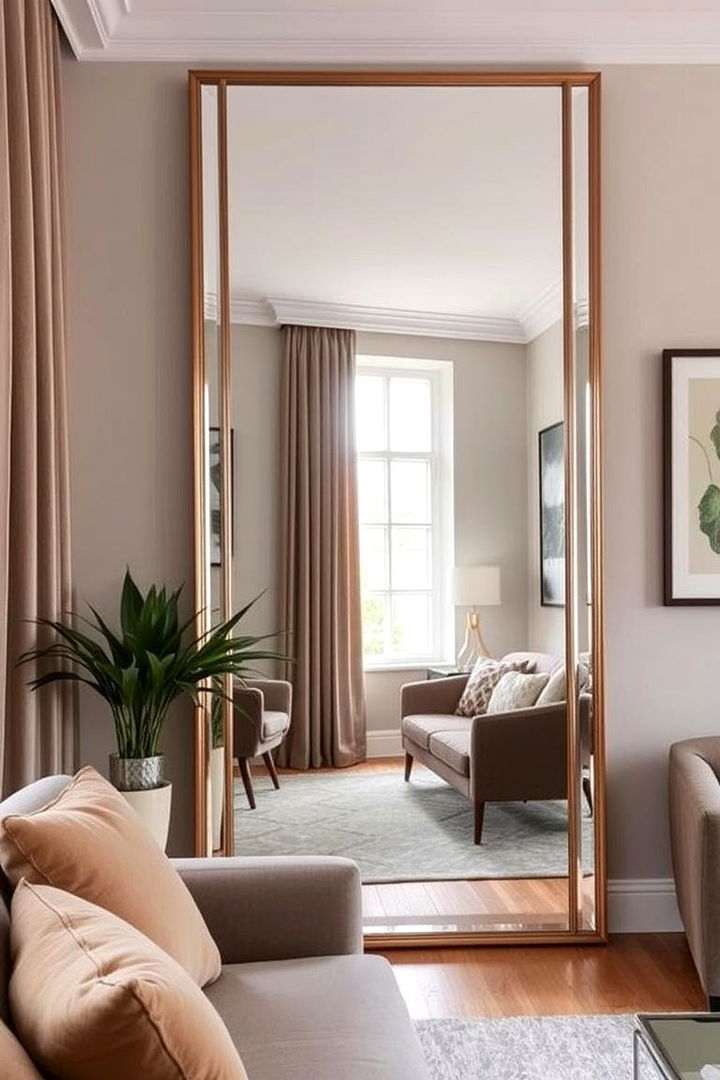 Strategic Mirror Placement - 22 Small Living Room Ideas