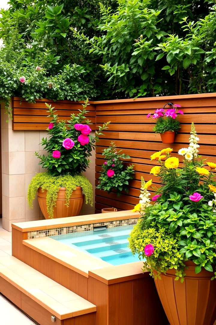 Strategically Placed Planters - 22 Backyard Hot Tub Privacy Ideas