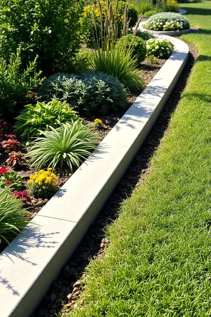 Streamlined Concrete Garden Edging - 22 Concrete Garden Ideas