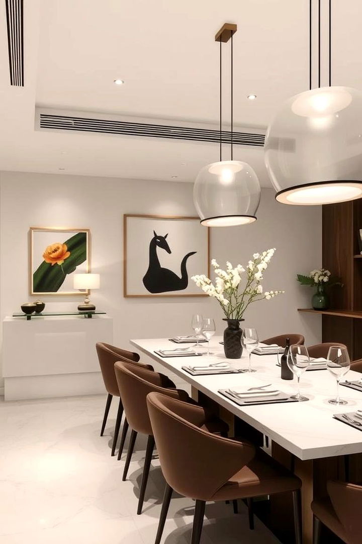 Streamlined Contemporary Accents - 22 Luxury Dining Room Ideas
