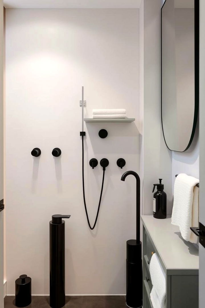 Streamlined Fixtures and Accents - 22 Black and Green Bathroom Ideas