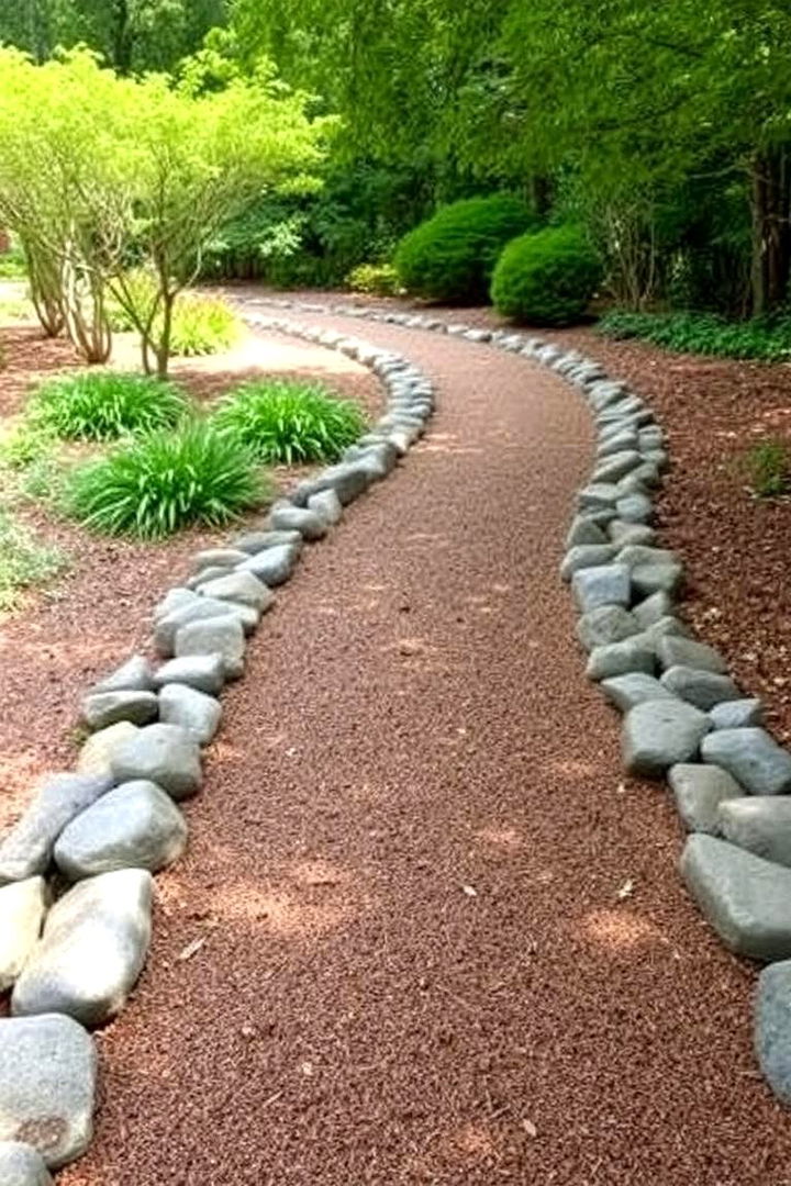Streamlined Garden Paths - 22 River Rock Edging Ideas