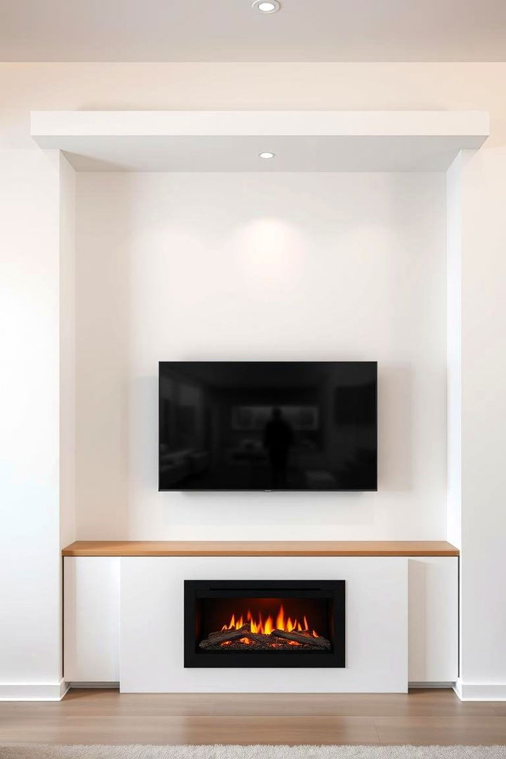 Streamlined Minimalist Designs - 22 Electric Fireplace Ideas With Tv Above
