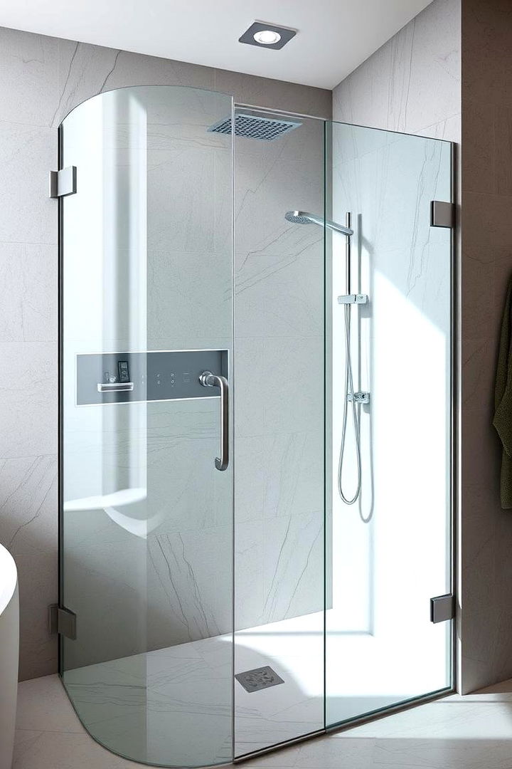 Streamlined Modern Lines - 22 Doorless Walk In Shower Ideas