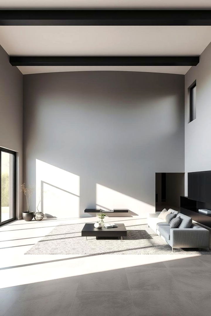 Streamlined Open Layout - 22 Living Room With Grey Walls and Black Trim