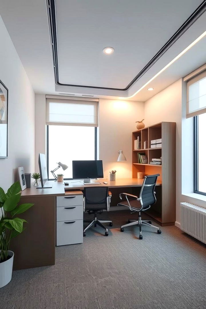 Streamlined Productivity Zone - 22 Home Office Background Ideas