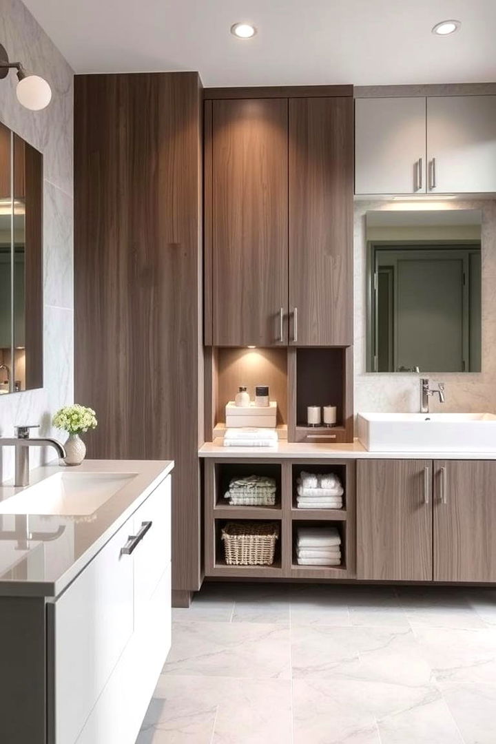 Streamlined Storage Solutions - 22 Mid-century Modern Bathroom Ideas