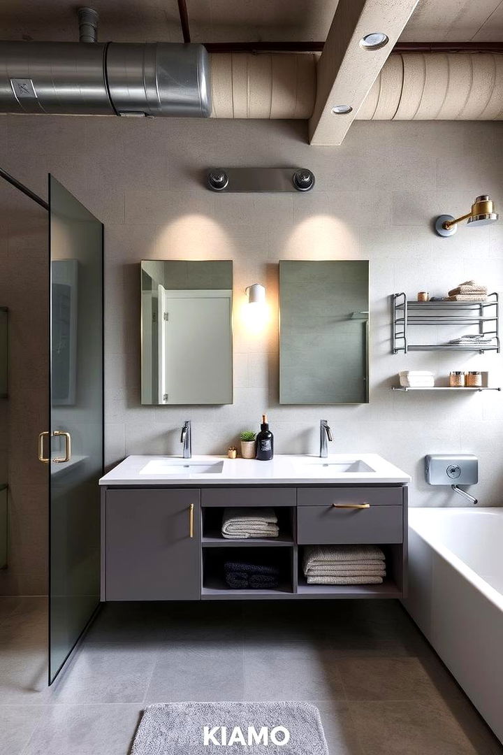 Streamlined Vanity Concepts for Efficiency - 22 Industrial Bathroom Ideas