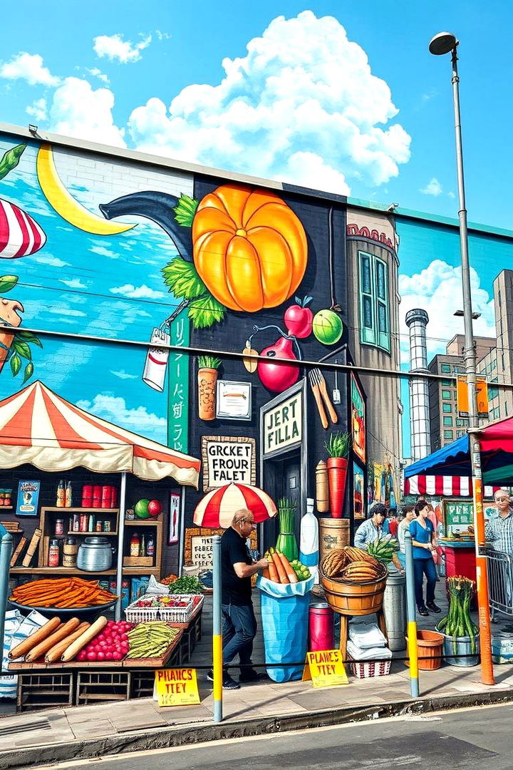 Street Food and Local Market Inspirations - 22 Garage Door Murals