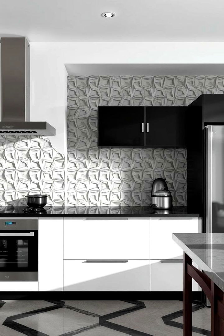 Striking 3D Patterns - 22 Kitchen Backsplash Ideas