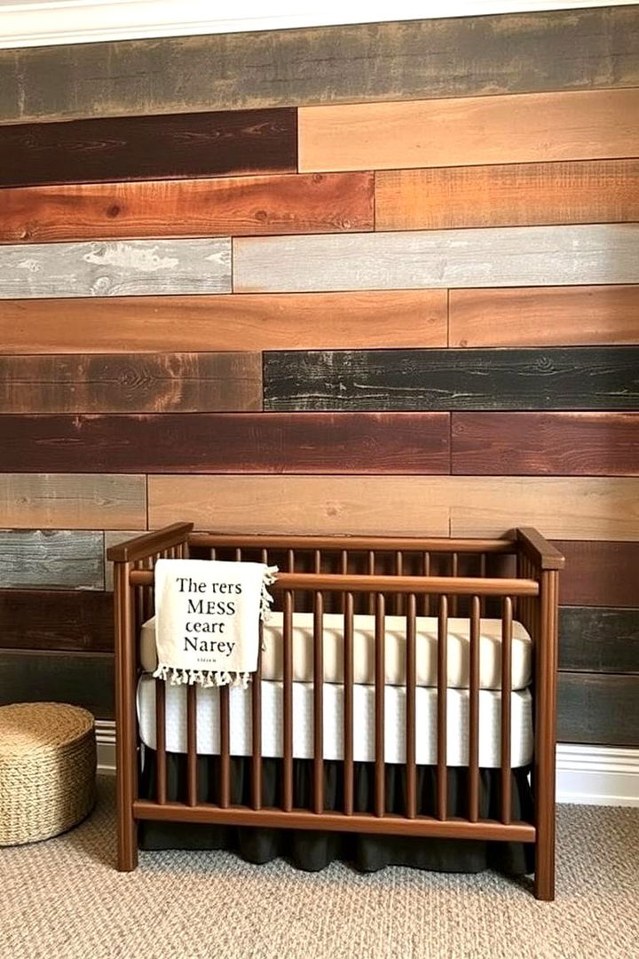 Striking Antiqued Accent Walls - 22 Vintage Nursery Ideas