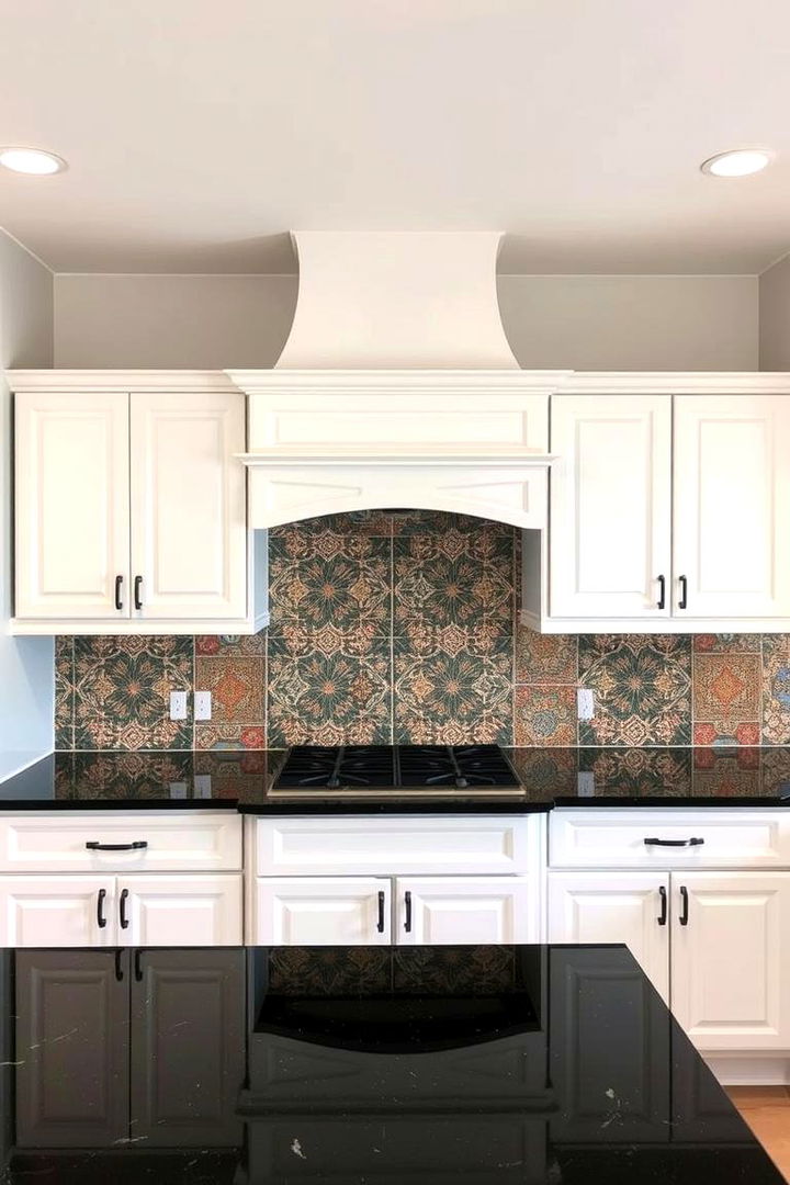 Striking Backsplash Accents - 22 Kitchen With White Cabinets and Black Countertops Ideas