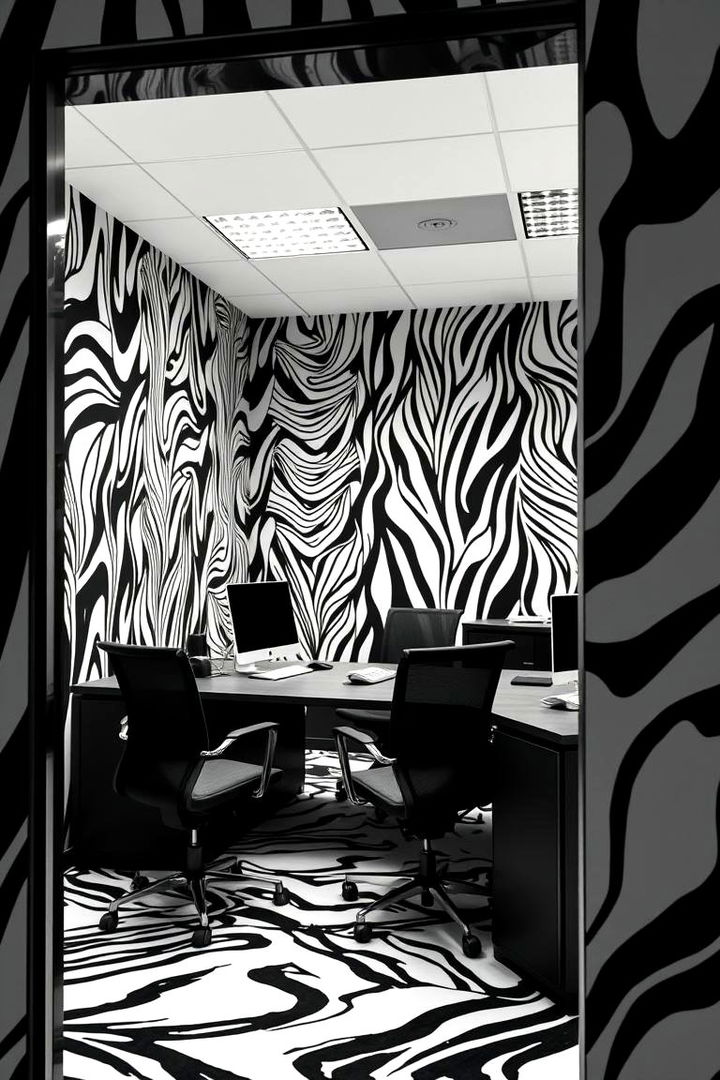 Striking Black and White - 22 Office Wallpaper Ideas