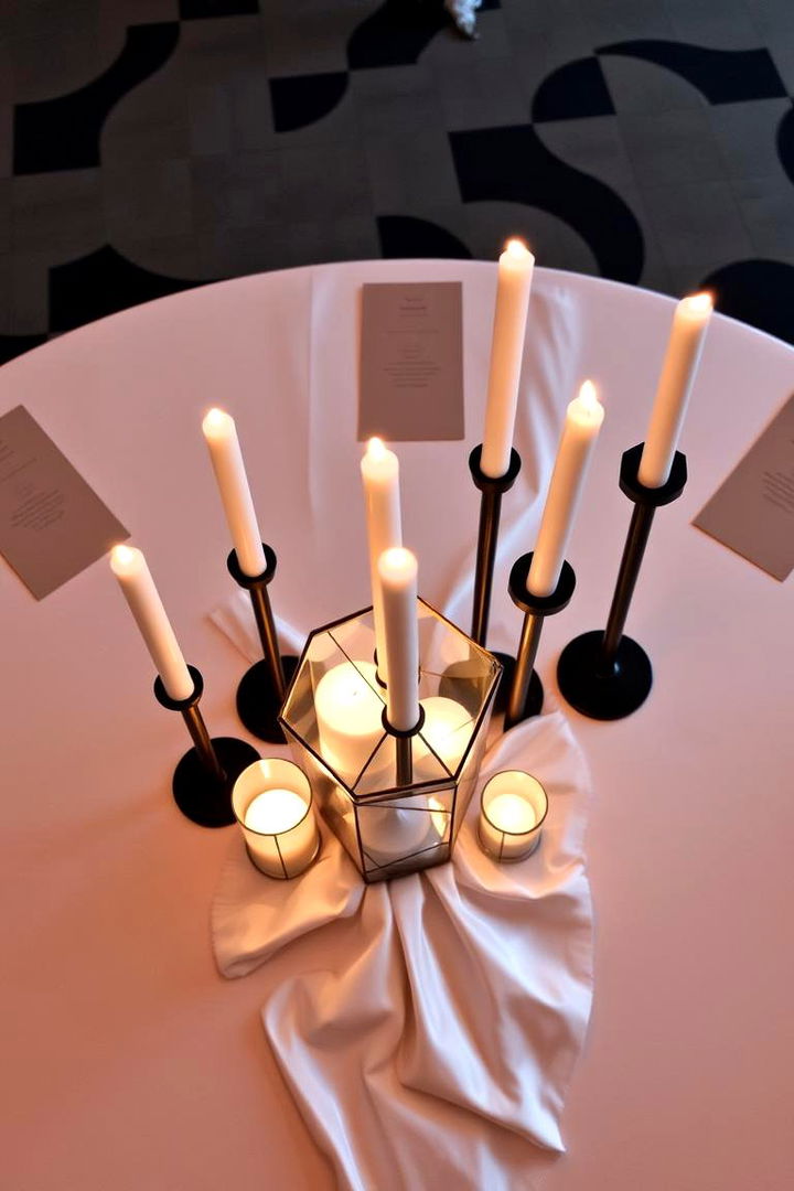 Striking Centerpiece Designs - 22 Black and White Wedding Ideas