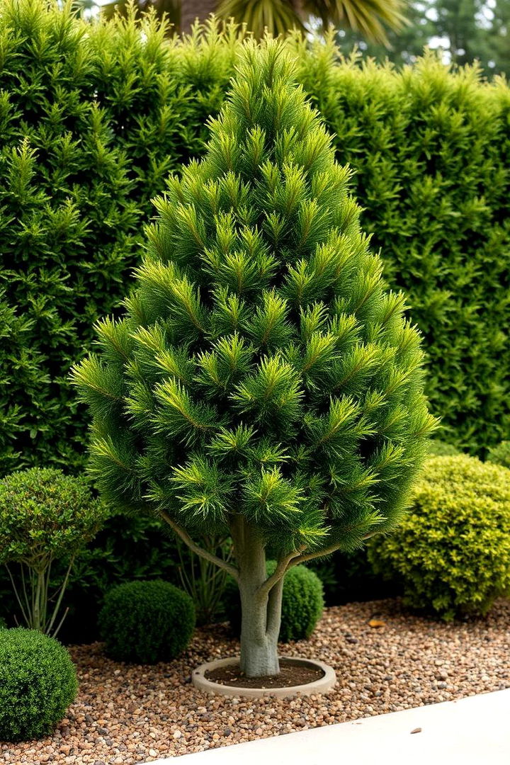 Striking Evergreen Accent Trees - 22 Front Yard Evergreen Landscaping Ideas