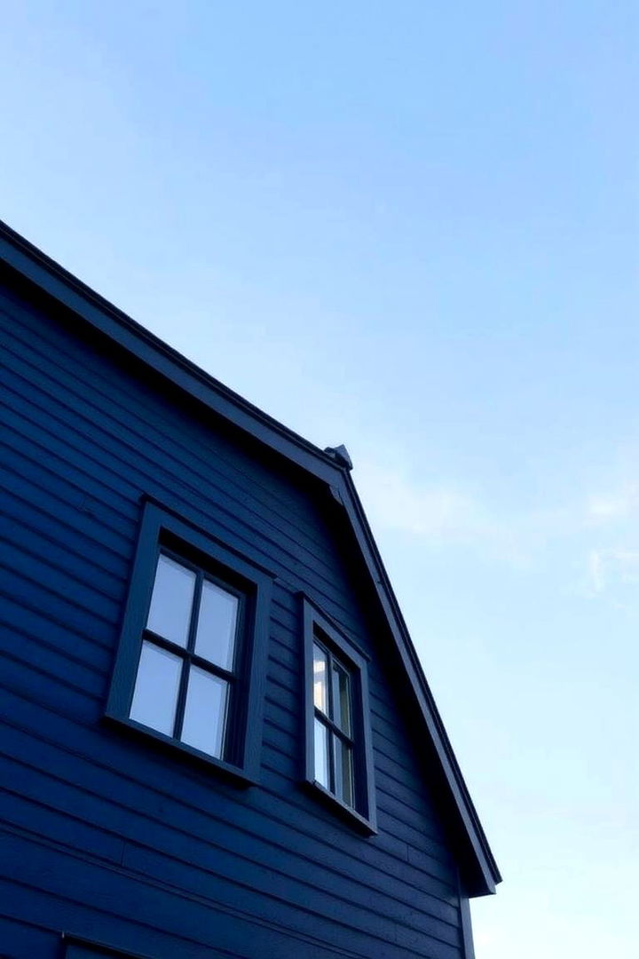 Striking Exterior Color - 22 Dark Blue House With Black Trim