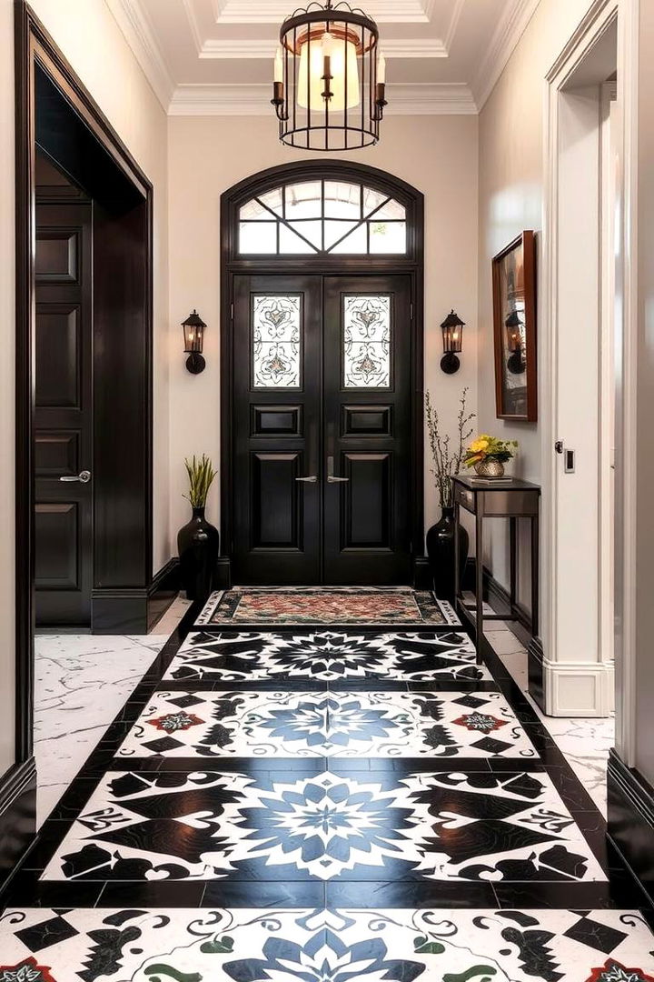 Striking Floor Designs - 22 Black and White Entryway Design Ideas