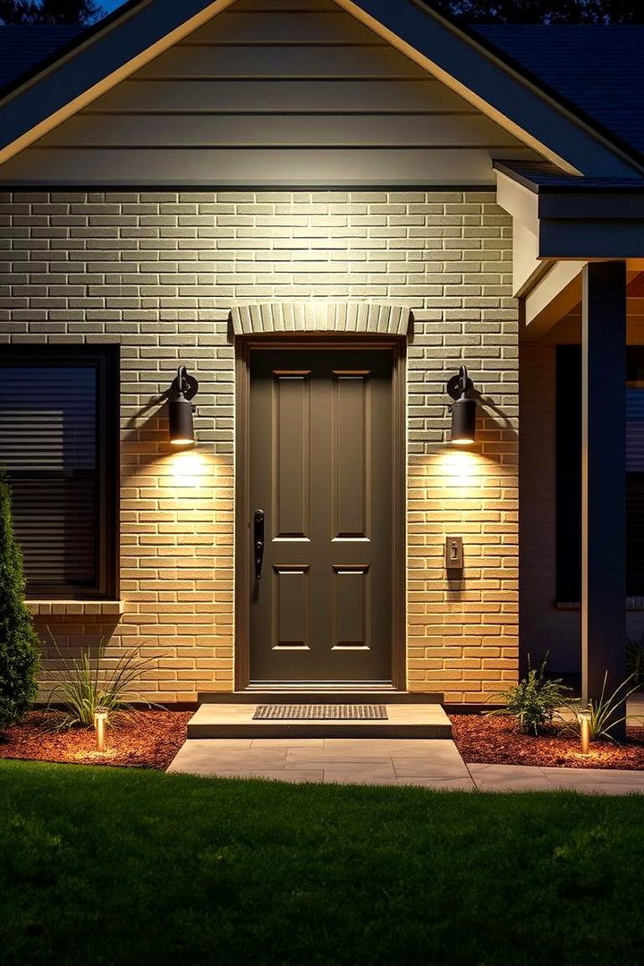 Striking Focal Points - 22 Sage Green Painted Brick House Ideas