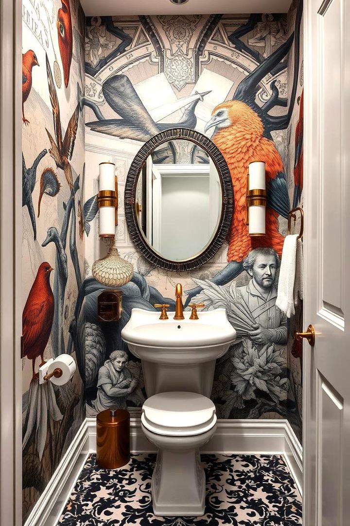 Striking Mural Statements - 22 Powder Room Wallpaper Ideas
