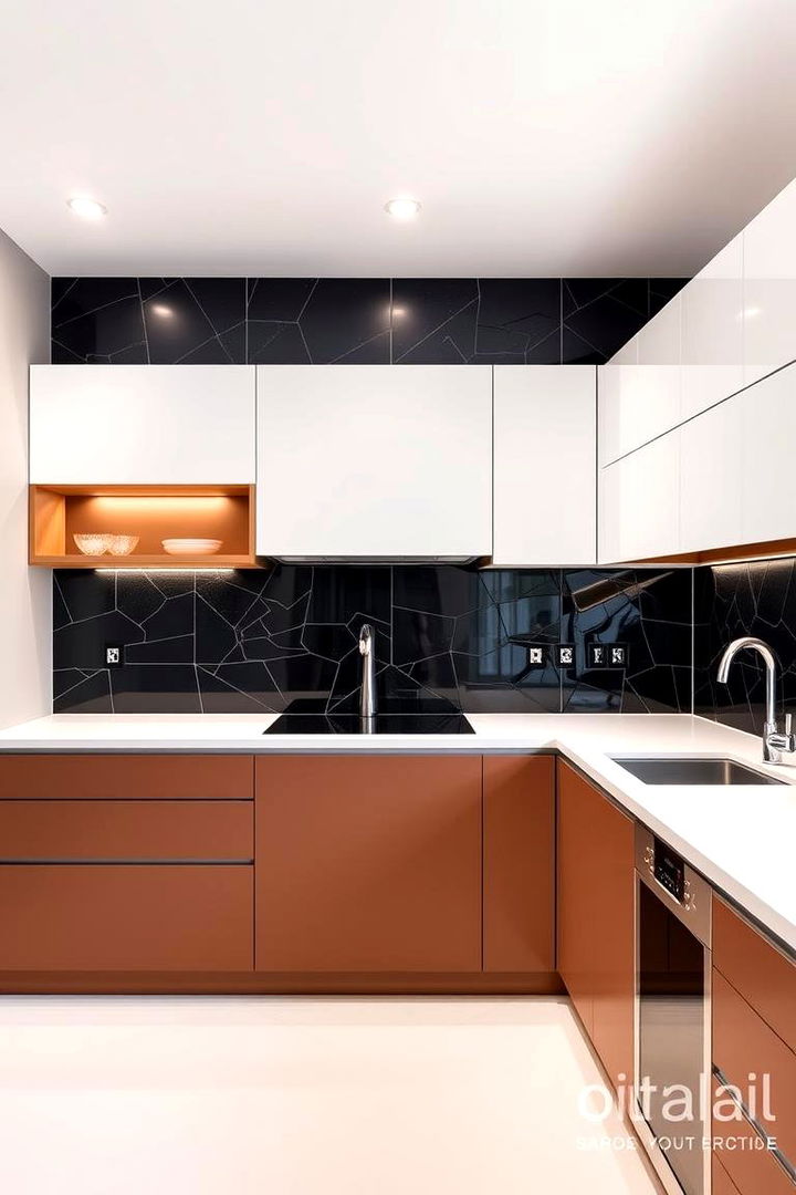 Striking Visual Contrast - 22 Kitchen With Black Backsplash