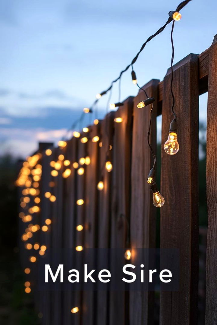 String Fairy Lights - 22 Fence Lighting Ideas