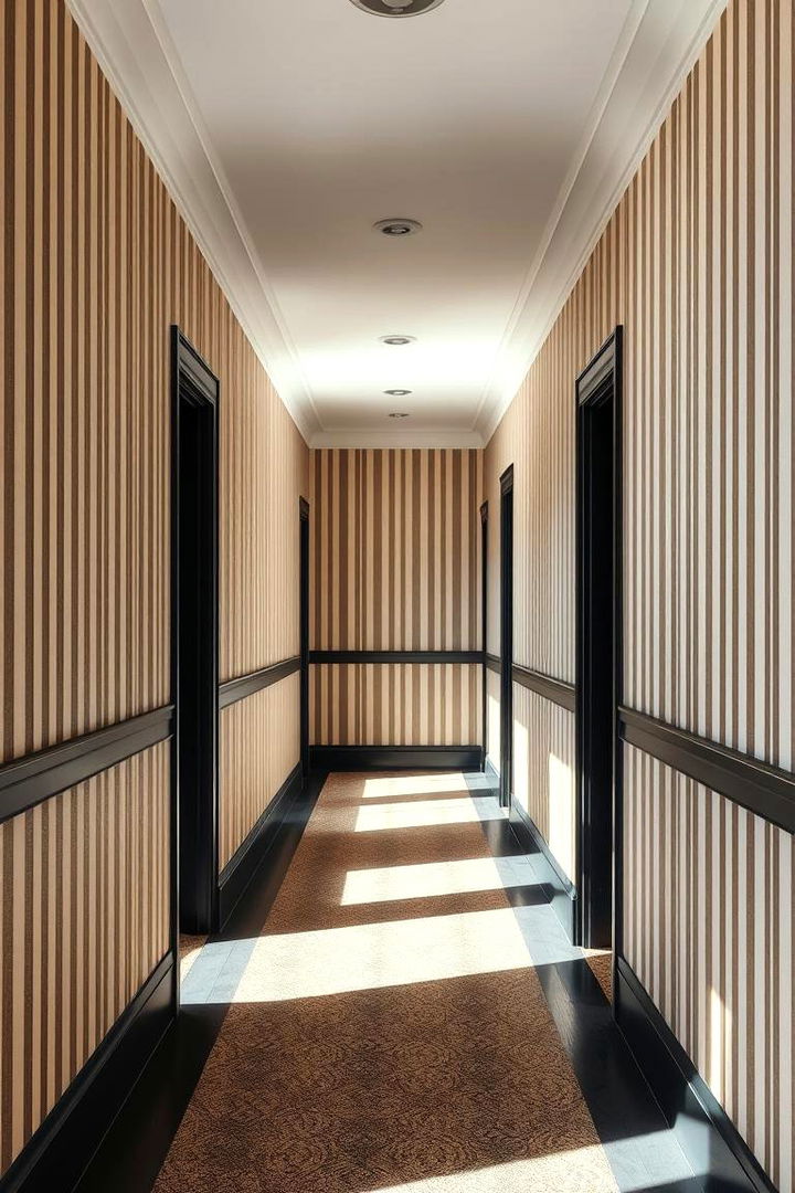 Striped Sophistication - 22 Hallway Wallpaper Ideas