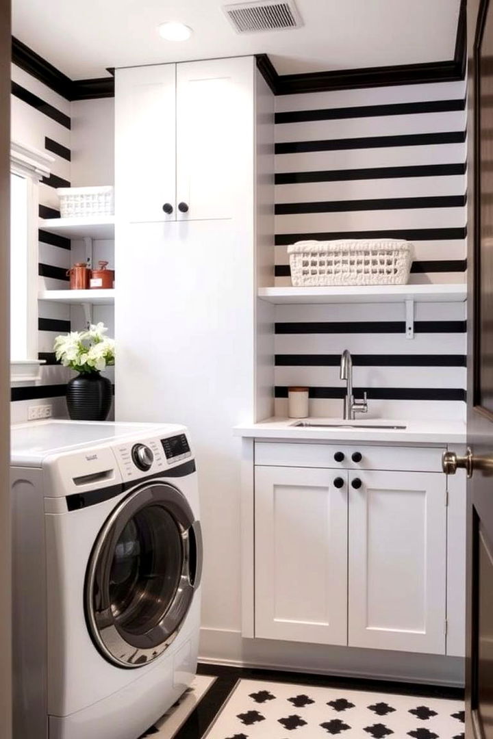 Stripes and Lines - 22 Laundry Room Paint Ideas