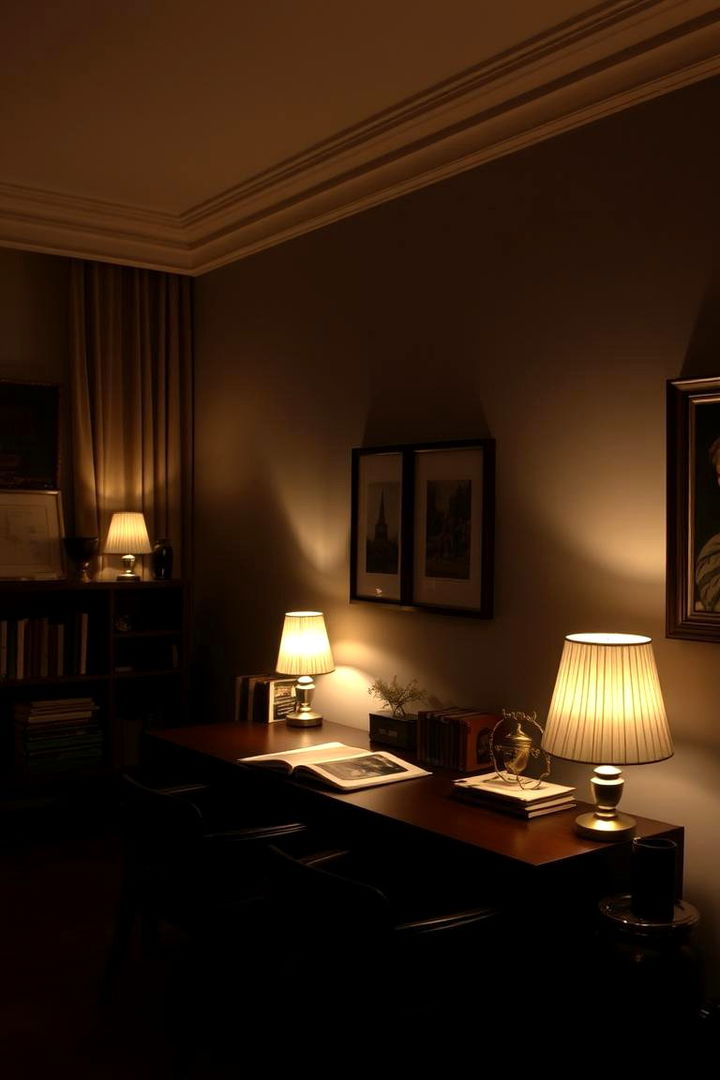 Study Under Dim Lighting - 22 dark academia bedroom ideas