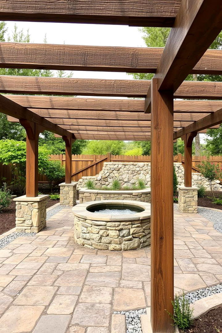 Stunning Pebble Finish - 22 Pergola Flooring Ideas