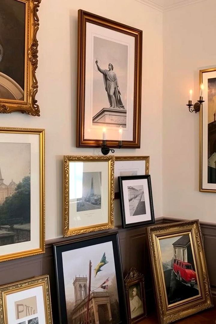 Stylish Art Displays - 22 Parisian Themed Bedroom Ideas