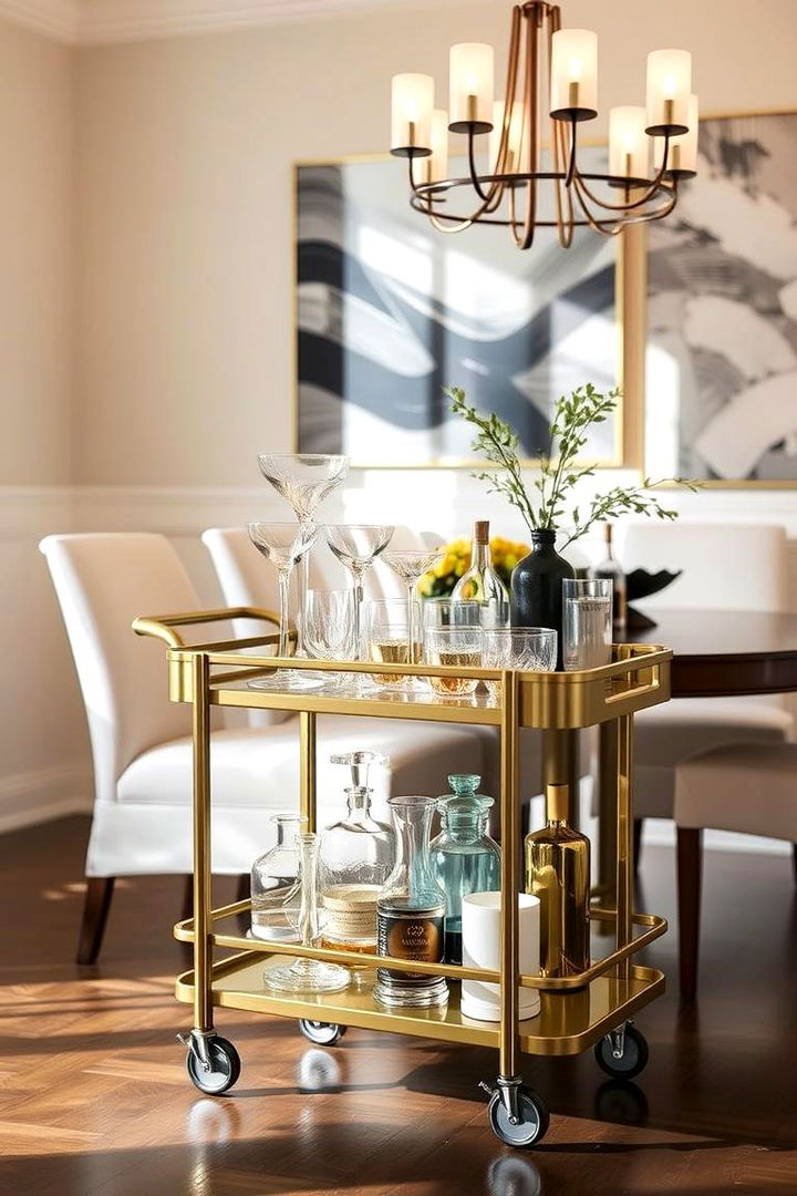 Stylish Bar Carts - 22 Dining Room Storage Ideas