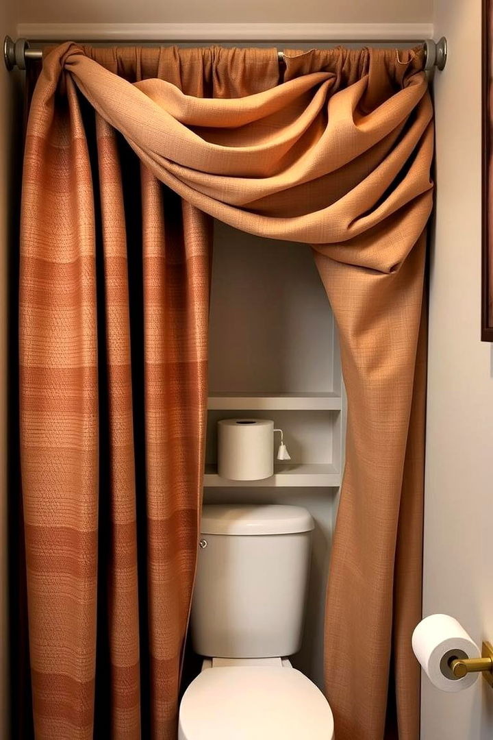 Stylish Curtain or Divider Chic - 22 Toilet Paper Storage Ideas