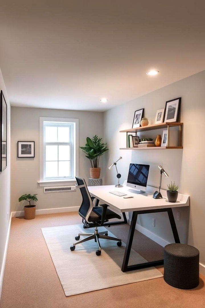 Stylish Home Office - 22 basement decorating ideas