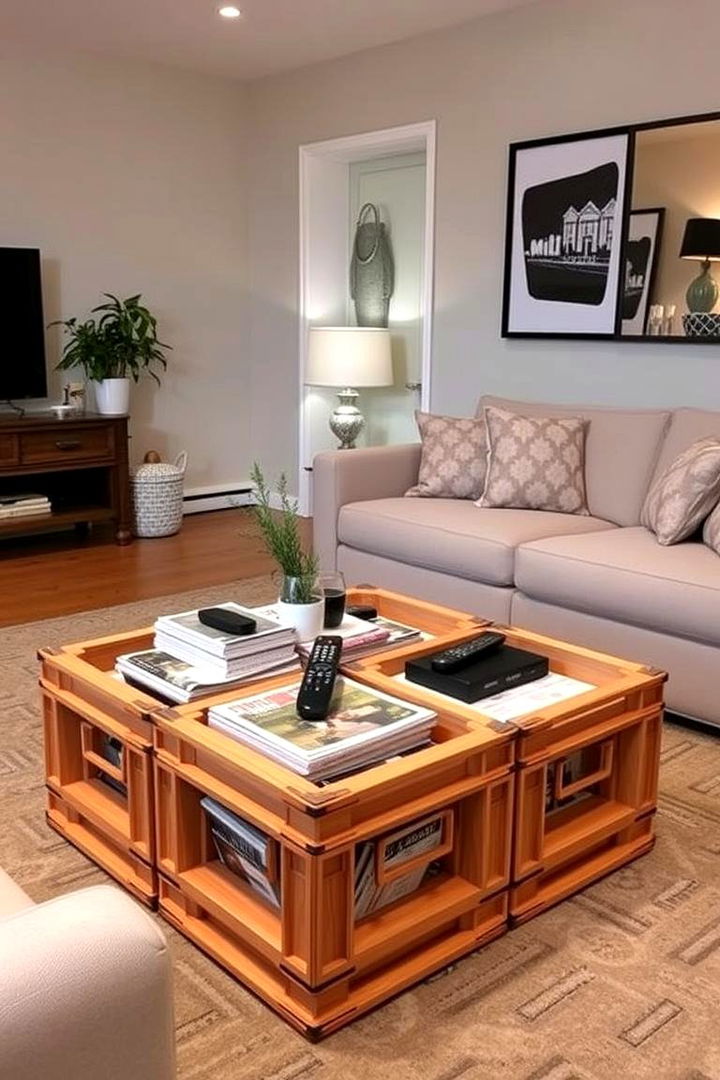 Stylish Milk Crate Coffee Table - 22 Milk Crate Storage Ideas