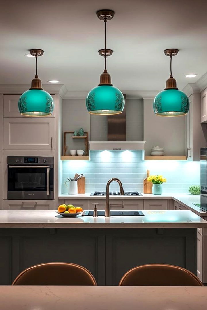 Stylish Mint Green Lighting Fixtures - 22 Mint Green Kitchen Ideas