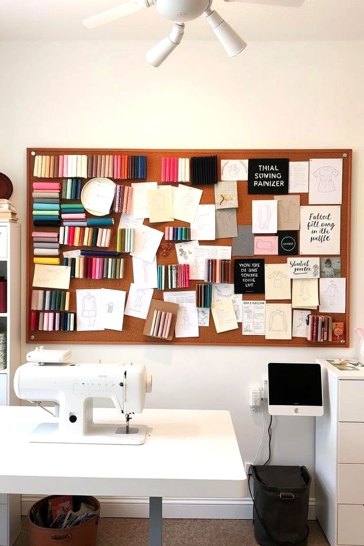 Stylish Pin Board Displays - 22 Sewing Room Ideas