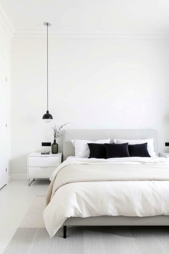 Subdued Elegance with Monochrome Magic - 22 Limewash Bedroom Ideas