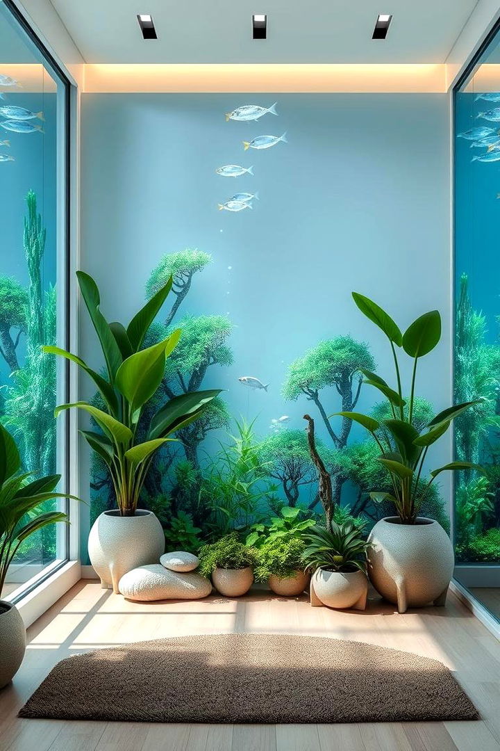 Submerged Natural Plant Decor - 22 Underwater Mermaid Bedroom Ideas