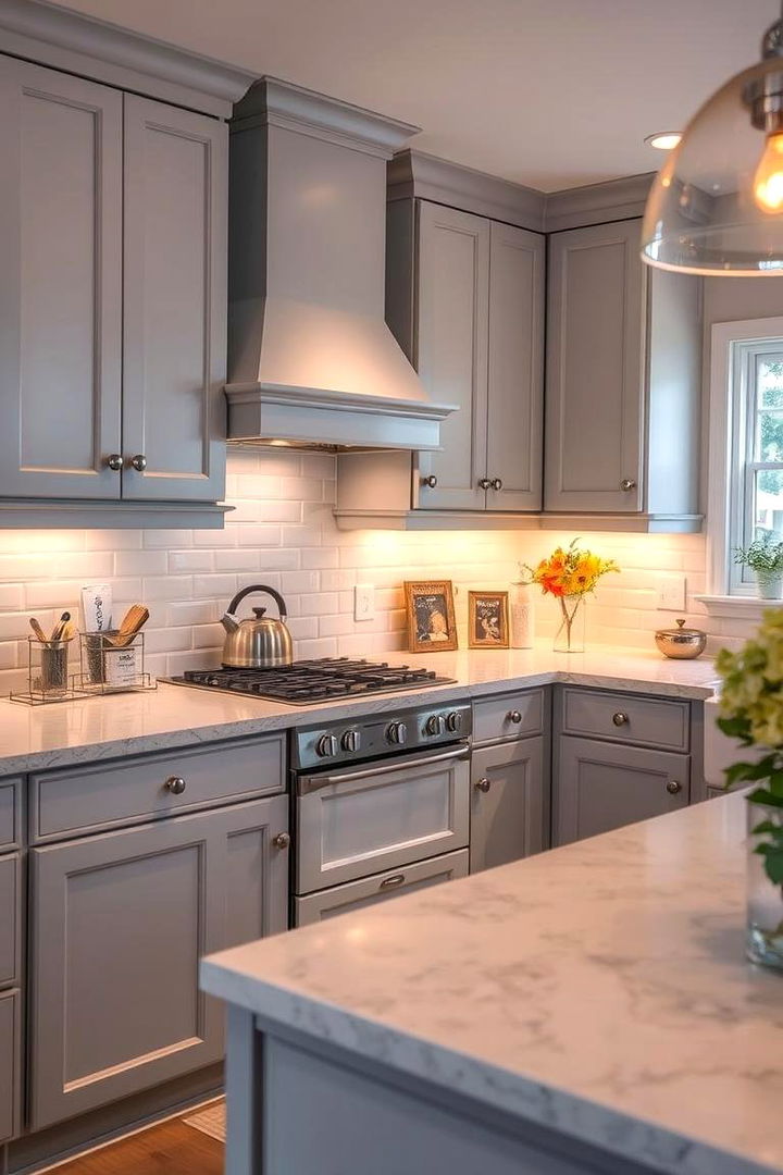 Subtle Accent Lighting - 22 Grey and White Kitchen Ideas