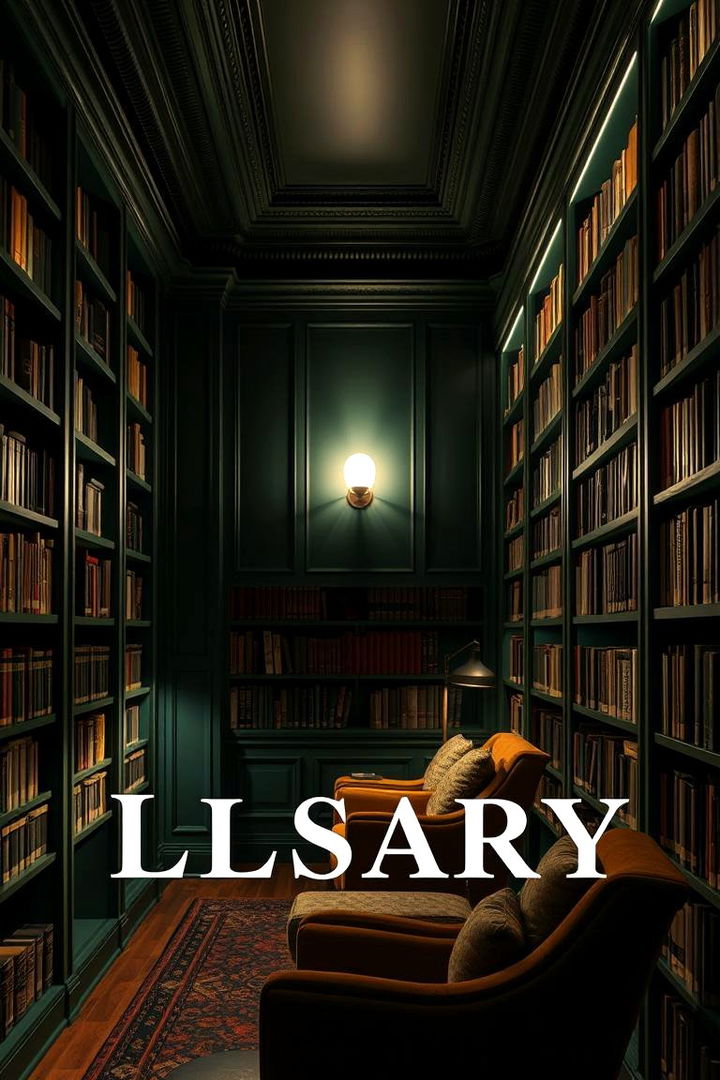 Subtle Ambient Lighting - 22 Dark Green Home Library Ideas and Inspiration