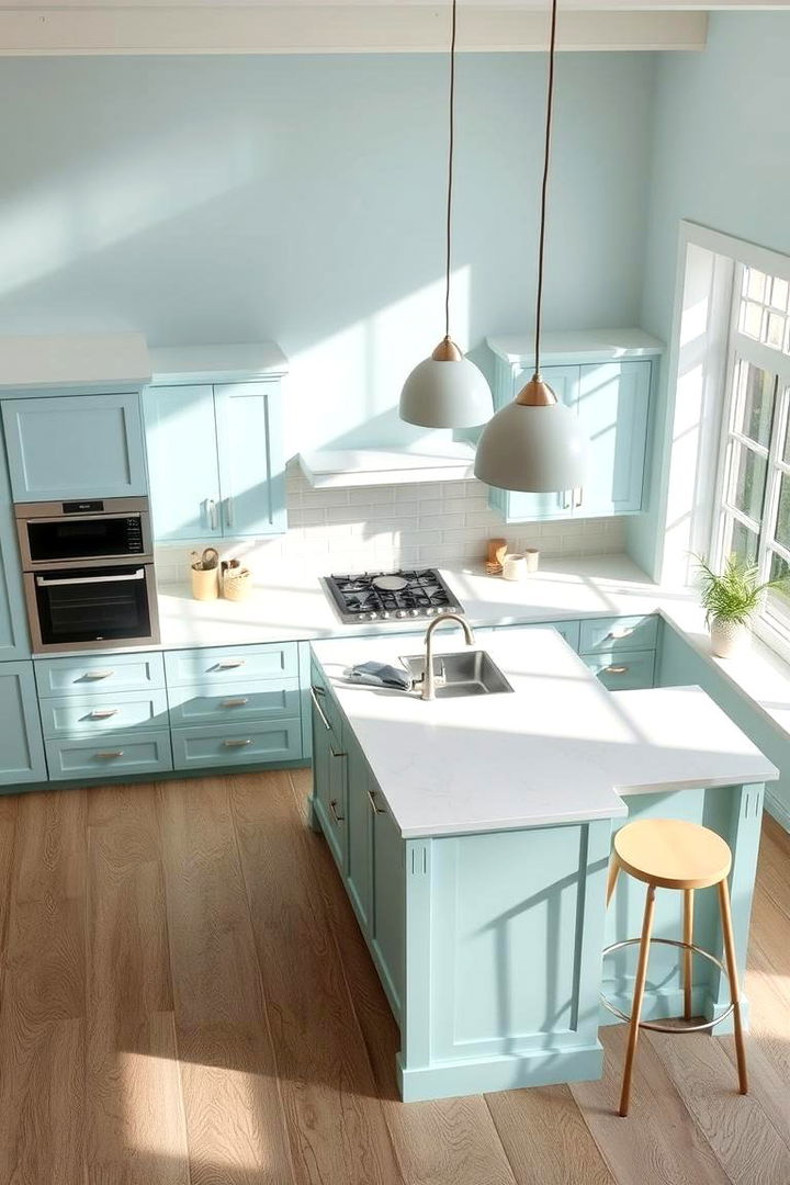 Subtle Aqua Hues - 22 Blue Kitchen Island Ideas