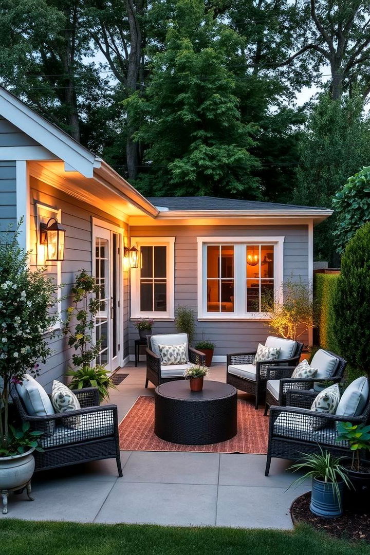Subtle Backyard Innovations for Tranquil Spaces - 22 Light Grey House With White Trim Design Ideas