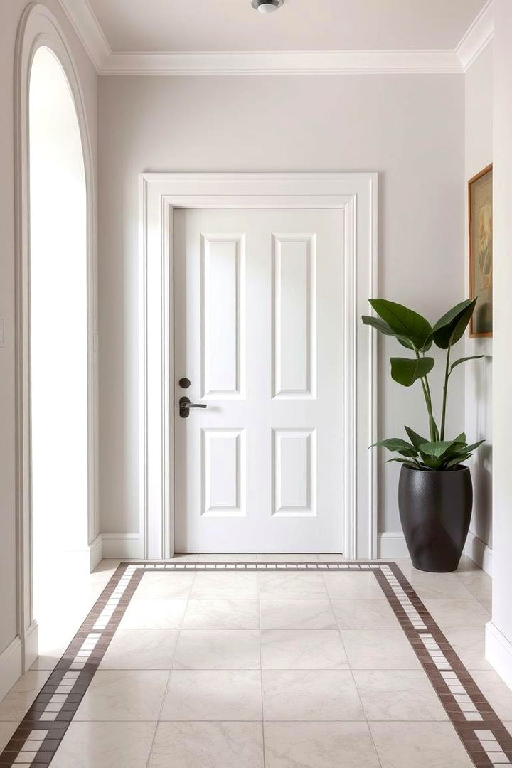 Subtle Border Accent - 22 Small Entryway Tile Floor Ideas