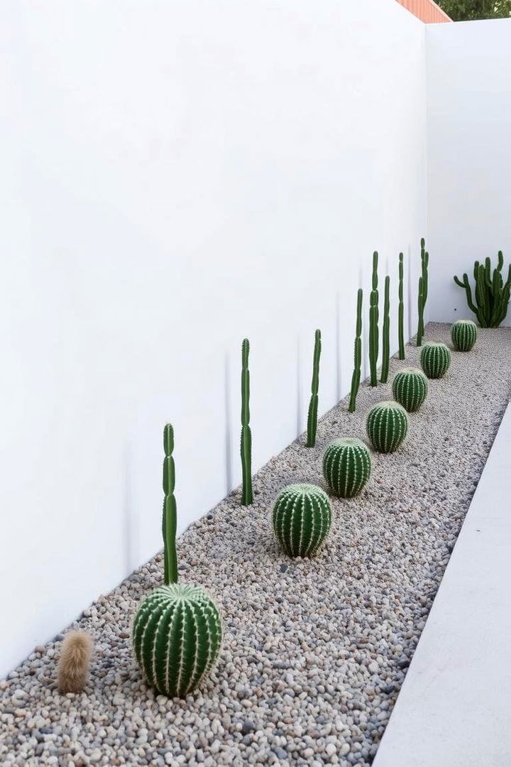 Subtle Cactus Border Design - 22 Cactus Garden Ideas