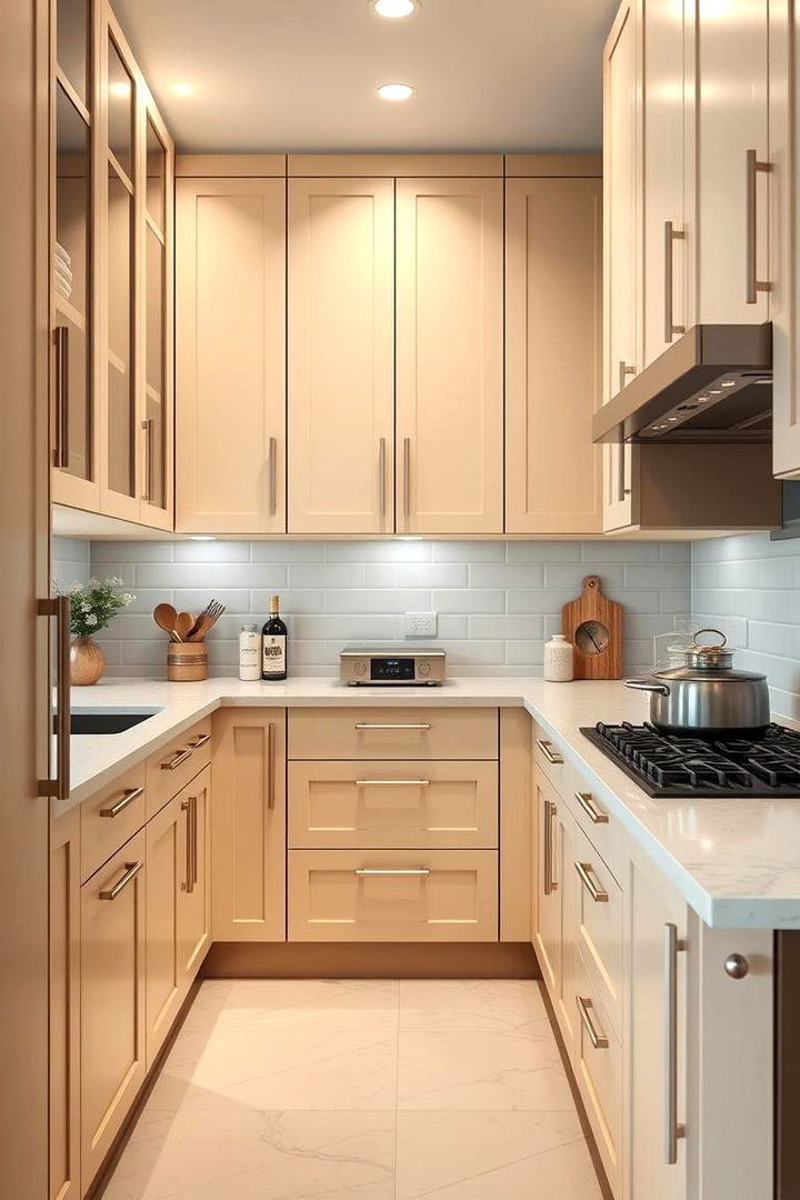 Subtle Contemporary Touches - 22 Kitchens With Beige Kitchen Cabinets