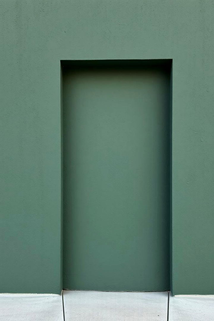 Subtle Dark Green Stucco - 22 Dark Green Exterior Ideas