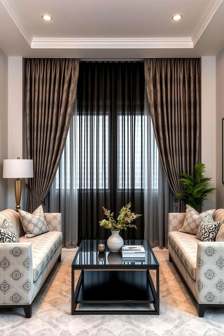 Subtle Dark Patterns - 22 Dark Living Room Ideas