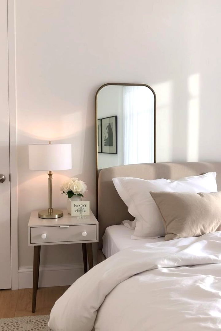 Subtle Decorative Accent - 22 Mirror Behind Nightstand Design Ideas